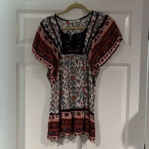 Black Rainn Multicolor Boho Blouse